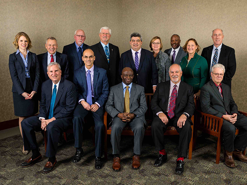 Image: Photo of the Board of Directors, in no particular order, Executive Members: Thomas B. Quirk, Chairman; Augustin Melendez, Vice Chair; Kofi Appiah Okyere, Treasurer; Chris Modesti, Secretary Directors: Clarence “Chip” Turner; Daryl Wolf; Elizabeth A. Dudman; Gerald K. Gebauer; Richard W. Murphy; Sarah Sorensen; William A. Reifsteck Associate Board Member: Kate Sweeney Directors Emeritus: Charles J. Faggiano; Joseph E. Thyroff