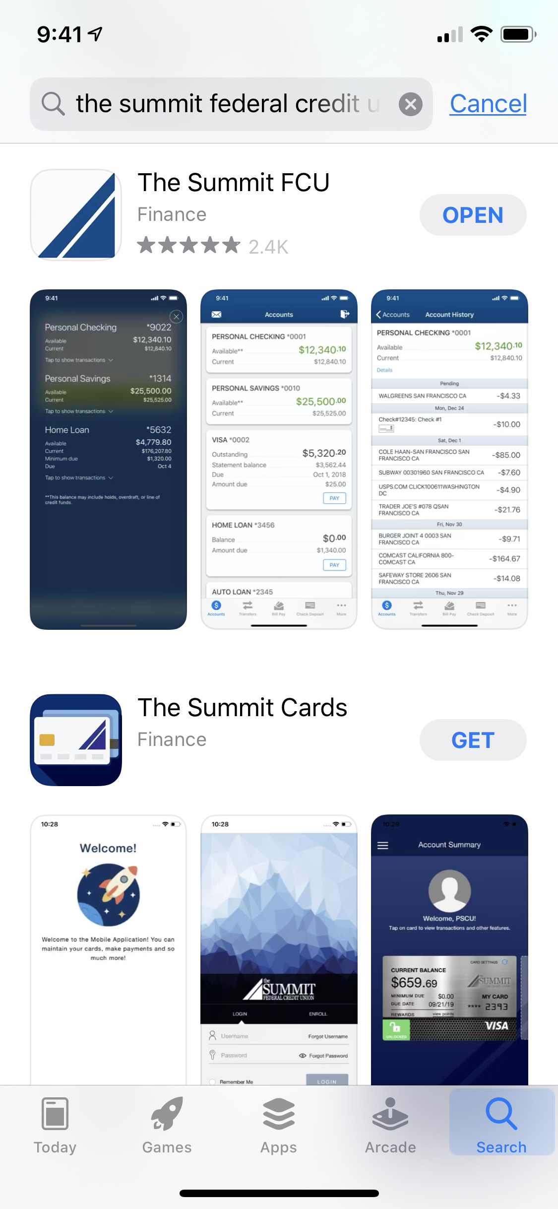 Credit Card App The Summit Federal Credit Union