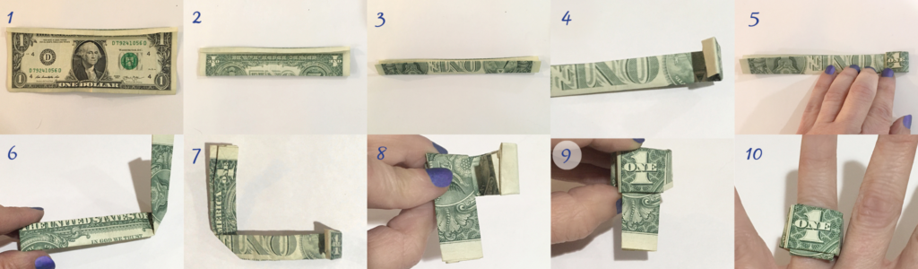 Fun folding dollar ring instructions